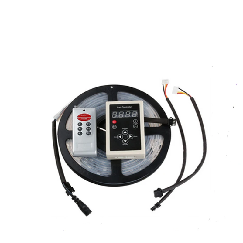 controller strip SMD 6803 IC Dream color RGB светодиодная лента 5050 30 светодиодный/m IP67 водонепроницаемый 5 м+ 133 программа RF волшебный контроллер+ 12 В 3 А адаптер питания - Испускаемый цвет: controller strip