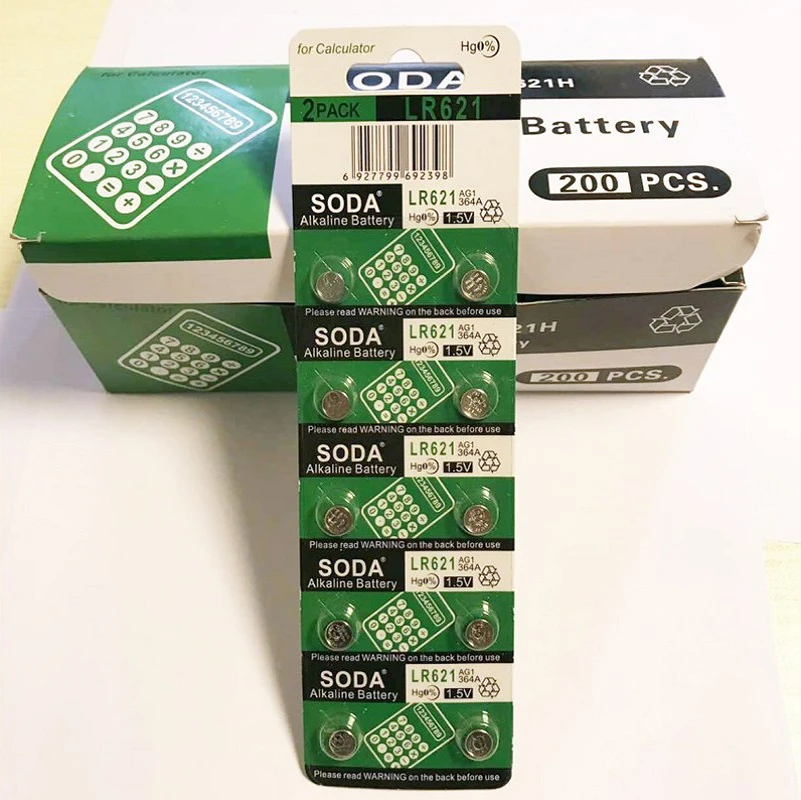 10 шт. AG1 LR621 SR621sw 364A кнопочный Аккумулятор для часов электронный калькулятор