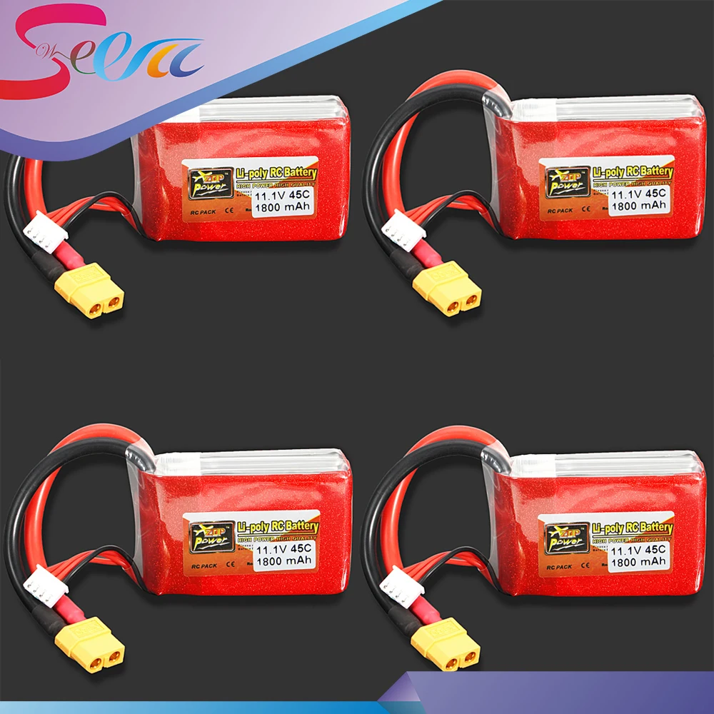 1 шт. Перезаряжаемые lipo Батарея ZOP Мощность 11.1 В 1800 мАч 45c 3 S Lipo XT60/T штекер для