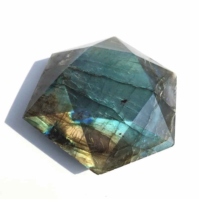 Природный лабрадорит с резьбой в виде звезды of David Rock crystal религиозное Исцеление