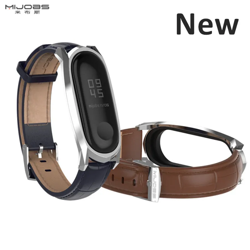 Ремешок Mijobs GT из натуральной кожи для умных часов miband 3 аксессуары смарт Miband