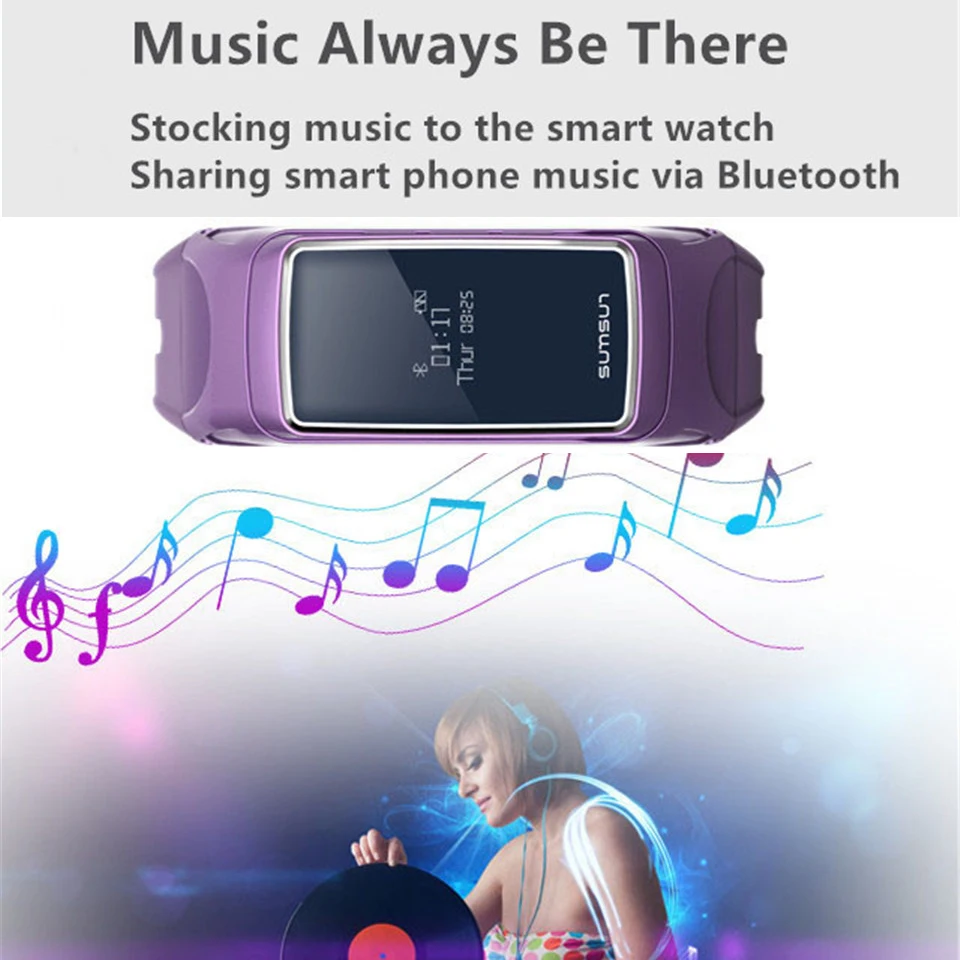 Bluetooth Смарт-браслет пульсометр браслет для спорта и здоровья часы с плеером и bluetooth-гарнитурой ответ на вызов умные часы
