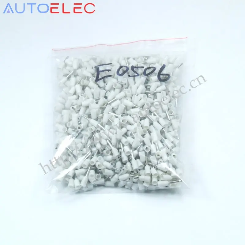 100 шт. E0506 AWG#22 наконечник Медный Конец шнура VE0506 изолированные трубки клеммы 0.5mm2 кабельный провод клеммы 6 мм Длина