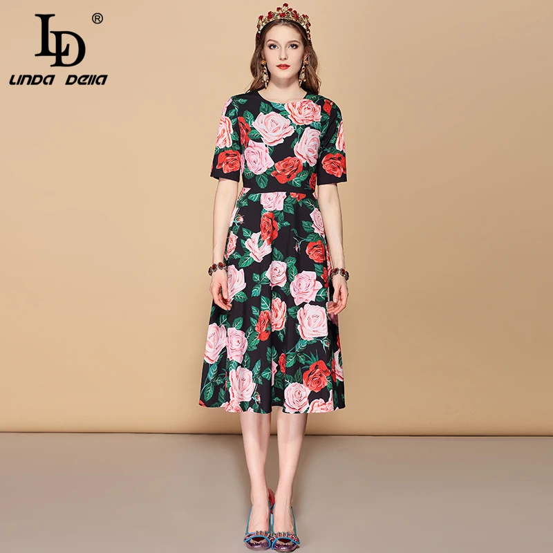 LD LINDA DELLA Новый 2019 мода взлетно посадочной полосы летнее платье Для женщин