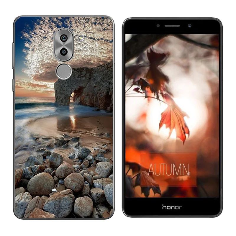 Чехол для Huawei Honor 6X с золотым принтом задняя крышка GR5 2017 чехлы чехол Mate 9 Lite сумки |