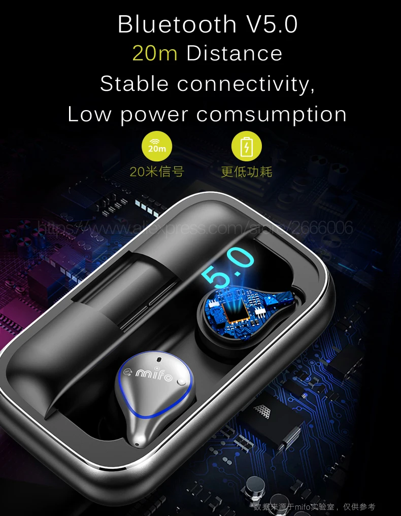 Mifo O5, Bluetooth 5,0, настоящие беспроводные наушники, сбалансированные, Bluetooth, наушники, беспроводная гарнитура с зарядным устройством