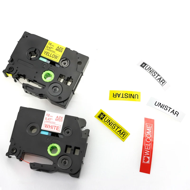 Набор лент для принтера Unistar TZe231 2 шт. совместим с Brother 12 мм черный и белый цвет |