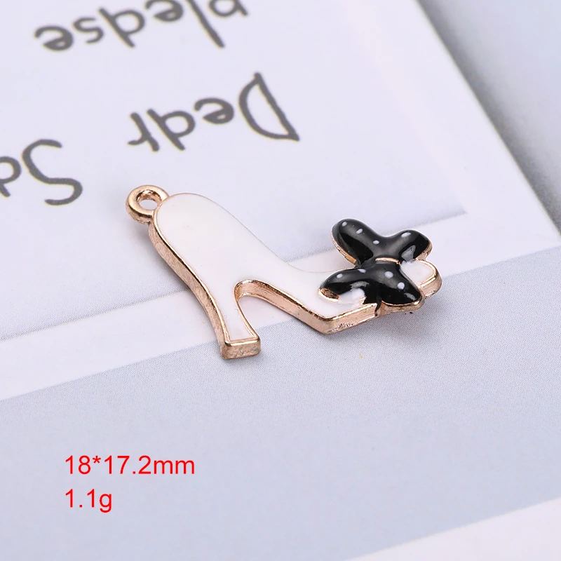 C6568f 12 штук золото Цвет Эмаль Подвески классические модные аксессуары DIY сердца обувь Подвески для изготовления ювелирных изделий - Окраска металла: C6568f