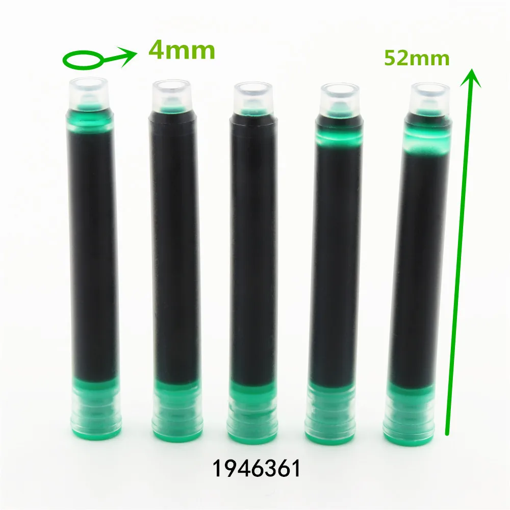 5pcs ink Green Высокое качество 5 шт цвета чернила перьевая ручка портативная ручка качество чернил не повредит ручка чернила заправка картриджа школьные офисные принадлежности - Цвет: 5pcs ink Green