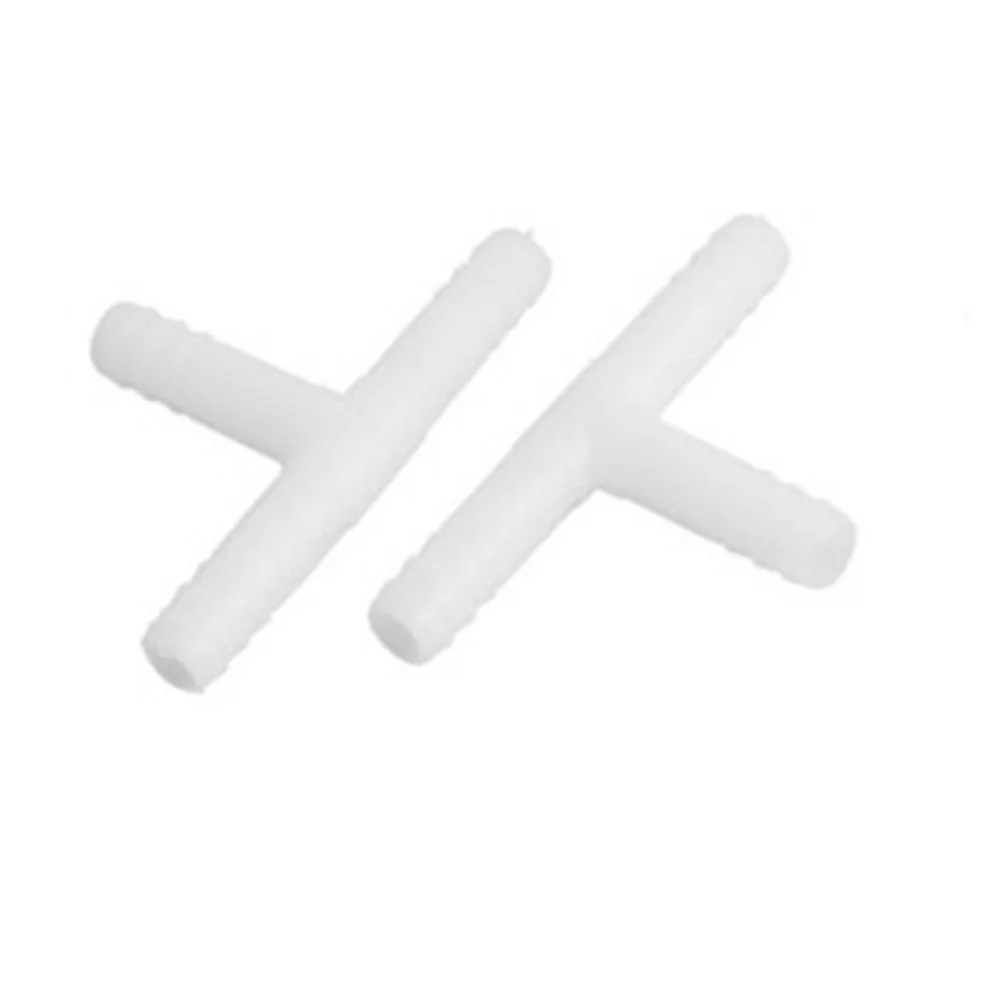 

2 Pcs White 3 Ways T Hose Barb Connector Adapter for 10mm Dia Air Water Tube