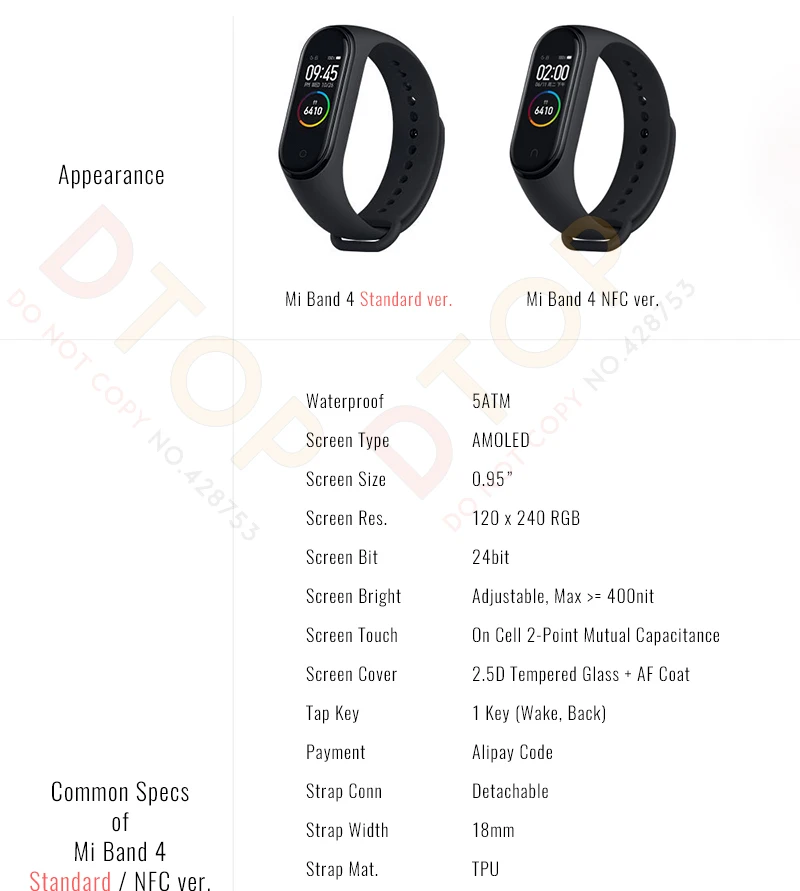 Xiaomi mi-браслет 4 смарт-браслет mi Band 4 фитнес-браслет 0,9" AMOLED цветной сенсорный экран управление музыкой пульсометр BT