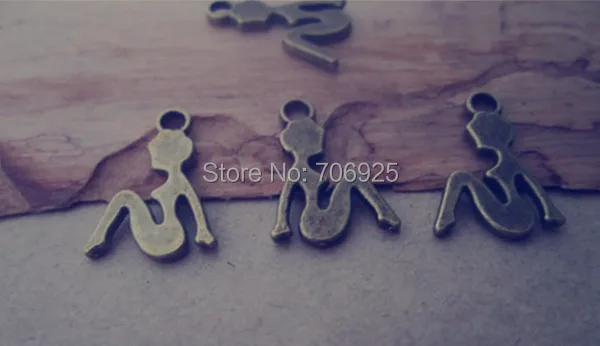 

80 шт./лот, античная бронза, ожерелье для девочки, подвеска, Шарм 11 мм x 14 мм