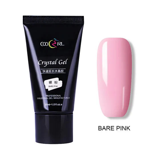 Bare Pink 30 мл полигелевый гель для наращивания ногтей, прозрачный розовый гелевый Гель для быстрого наращивания ногтей - Цвет: Bare Pink