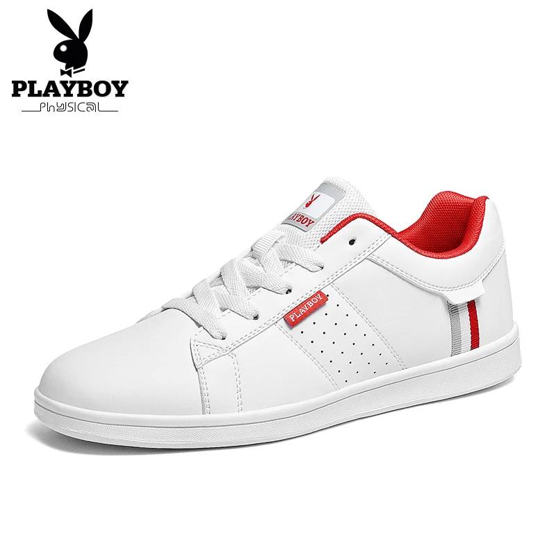 PLAYBOY Новинка года весна/осень повседневная обувь кожаные удобные мужские кружево до модная мужская обувь Мужские дышащие Сникеры PL611031 - Цвет: Красный