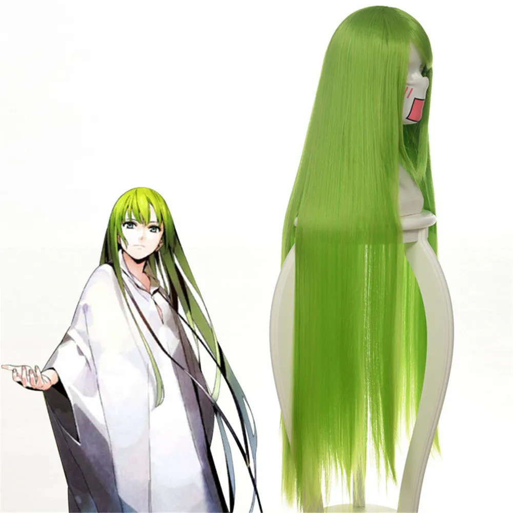 100 см Fate Grand Order Enkidu прямой длинный зеленый парик с челкой синтетические волосы