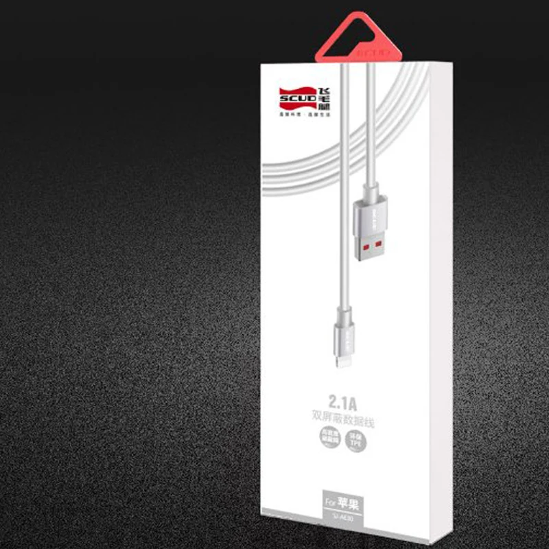 Scud USB charger cables fast charge mobile phone cables for iphone X 6 6S 7 7S 8 8S plus LED light 2A stable current USB cables