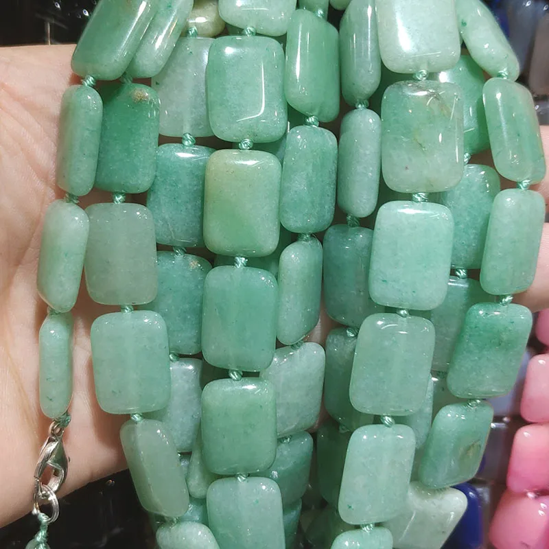 Green Aventurine Натуральный камень ожерелье Агаты ожерелье с кварцевым камнем 24 цвета на выбор 13*18 мм 18 дюймов - Окраска металла: Green Aventurine