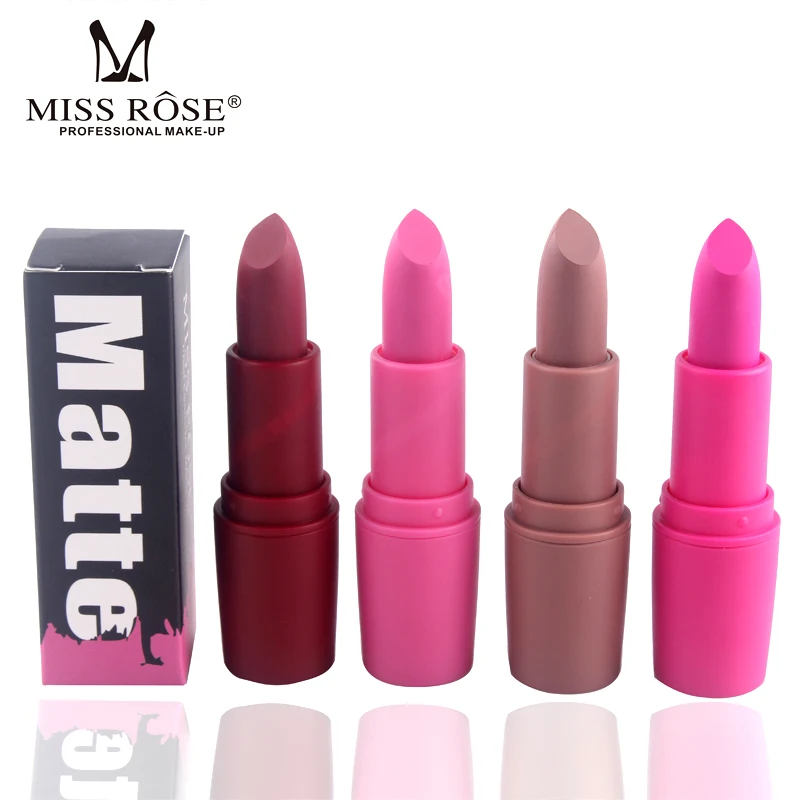 MISS ROSE 1 шт. матовая губная помада долговечная Водонепроницаемая нюдовые помады Сексуальная Косметика для макияжа губ для женщин натуральная мягкая помада
