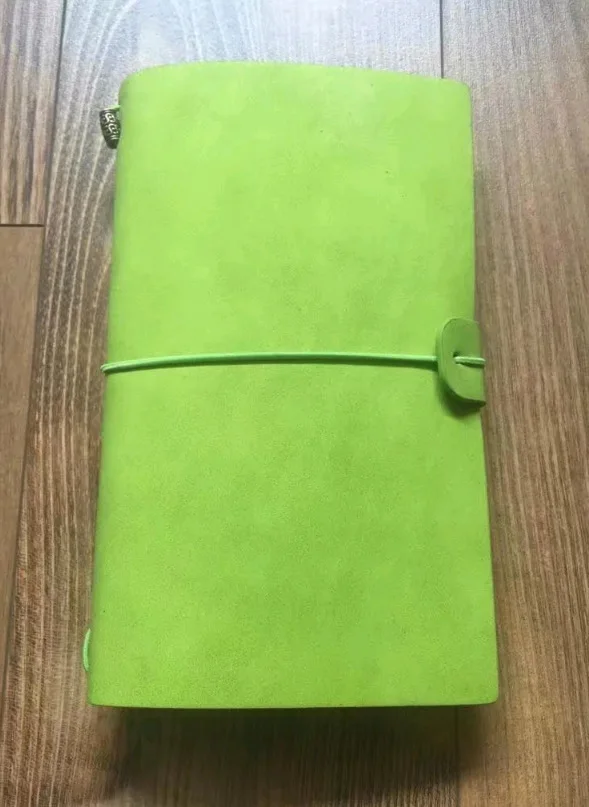 grass green Винтажная кожаная записная книжка ручной работы, перо пирата, сделай сам, детский дневник, записная книжка, канцелярские принадлежности, мягкая обложка для путешественника, записная книжка, дневник, подарок - Цвет: grass green