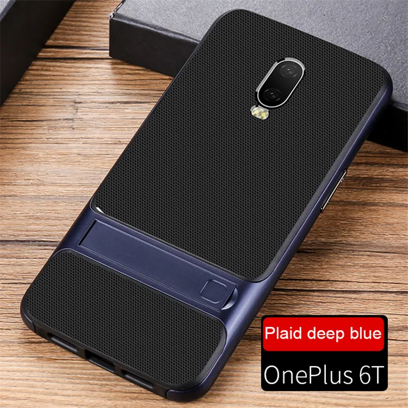 For Case On Oneplus 6T Cases One Plus 6 T Cover Soft TPU Rubber Hard PC Holder Original Slim Plaid Bumper Shell Black Luxury | Мобильные