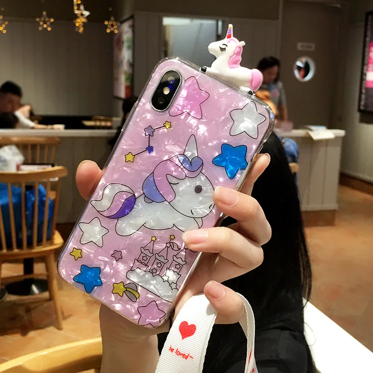 Милый чехол для телефона SAM S10 plus с 3D рисунком единорога Samsung Galaxy S10/S10e/S9 plus/S9/S8