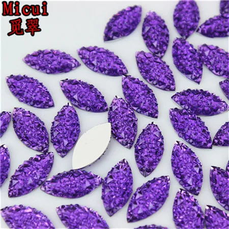 violet Micui 100 шт 7*15 мм кристалл смолы стразы конский глаз кристаллы Камни аппликация без горячей фиксации для поделок одежды MC786 - Цвет: violet