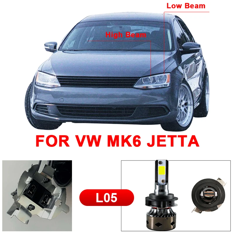 Для vw mk6 jetta hlxg 2 шт H7 светодиодный с Canbus фар автомобиля луковицы автомобильной 12 V