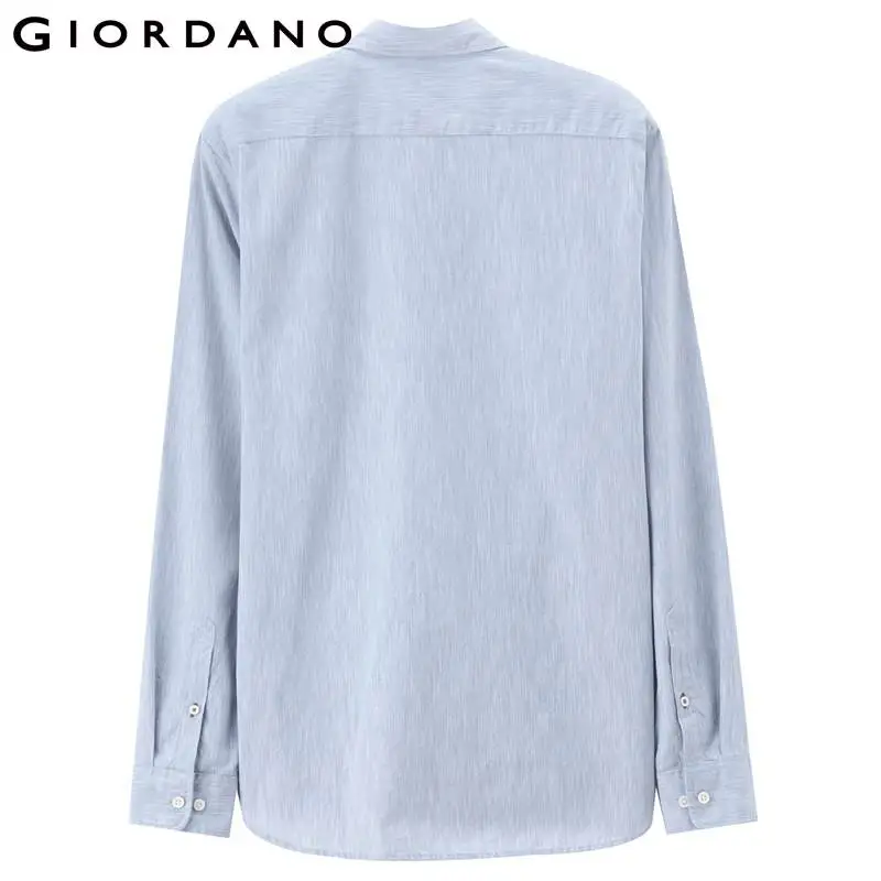 Giordano мужские рубашки с длинным рукавом однотонный хлопковый воротник хит продаж