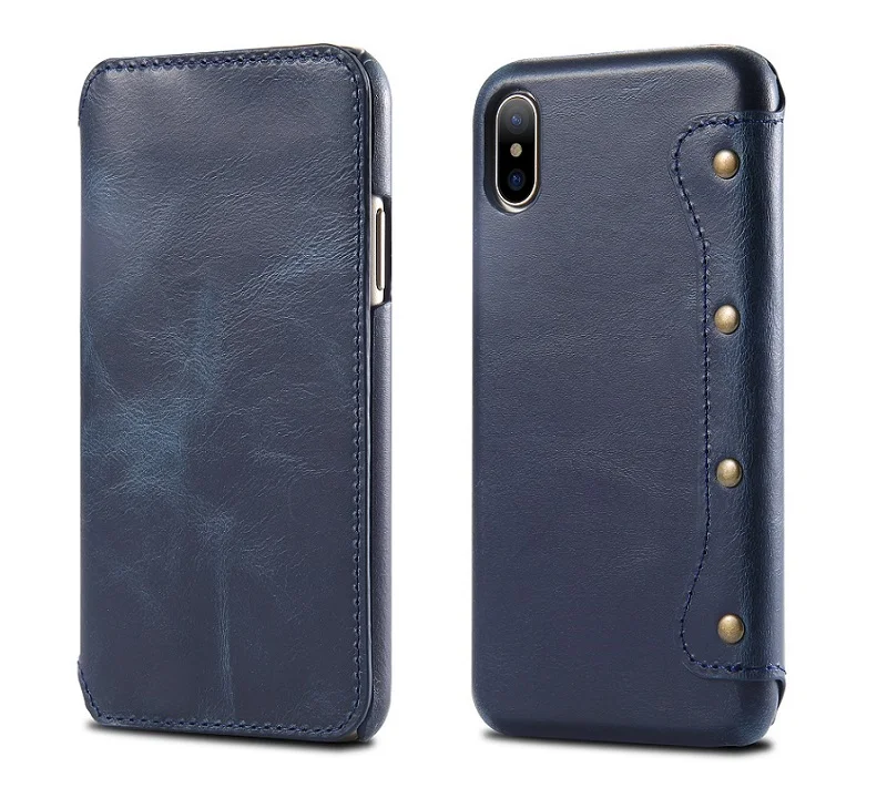 Чехол-книжка Solque из натуральной кожи для iPhone X XS Max XR, Роскошный Ретро винтажный держатель для карт, кошелек, чехол-книжка
