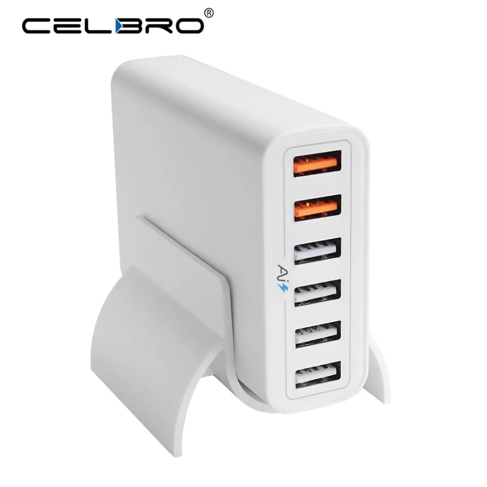 Настольная зарядная станция QC 2 0 с 6 портами USB 60 Вт быстрое зарядное устройство
