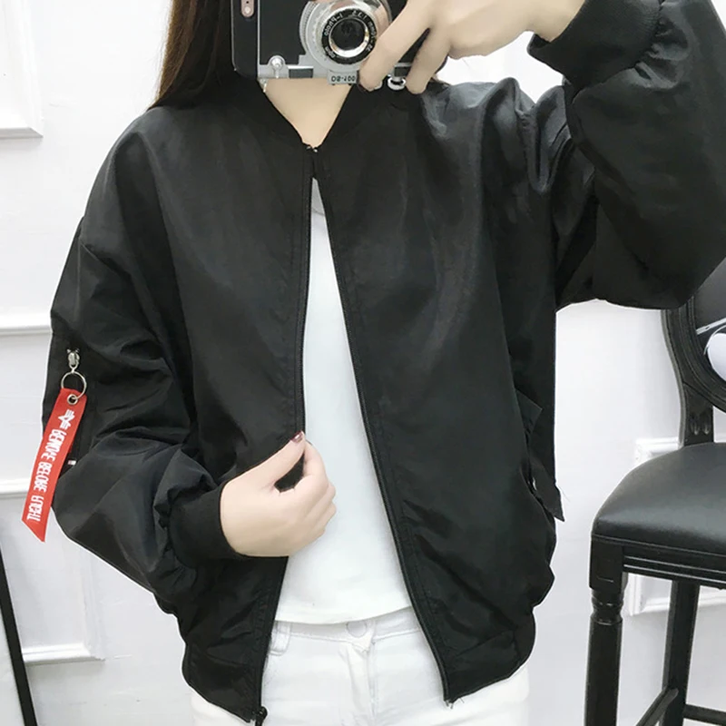 

Letter Print Spring Bomber Jacket Women Clothes 2019 New Casual Loose Jackets Ladies Femme Harajuku Streetwear Coats