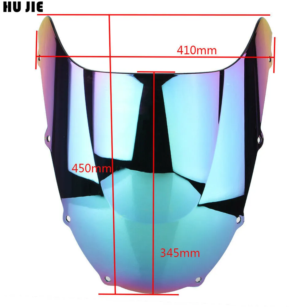 Мотоцикл двойной пузырь ветрового стекла экран для 1998 1999 Kawasaki Ninja ZX-9R ZX9R ZX 9R ZX900C 900 C черный Иридий