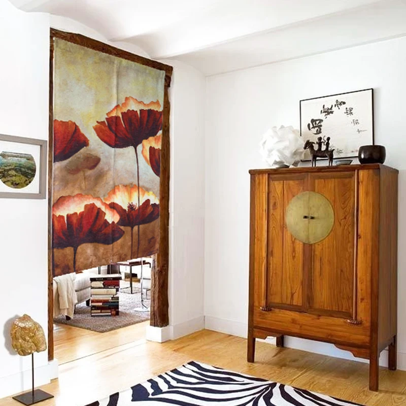 Красивые шторы бледно-хлопковые двери красные занавески для ресторана кухни