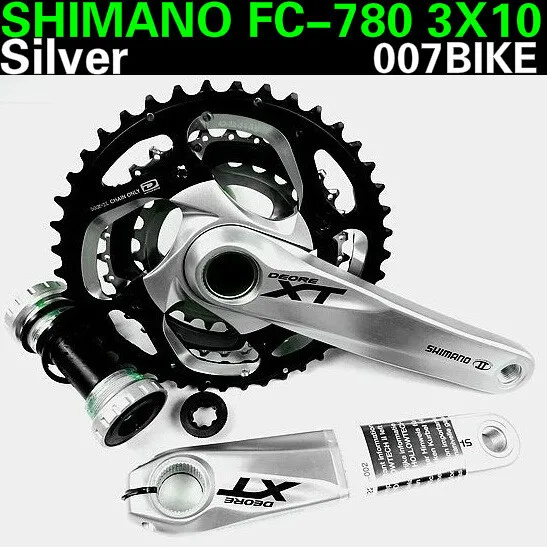 XT M780 серебро 10 скоростной 30 один Полый зуб Скрещенные длинные 170 мм 42T 32T 24T|silver