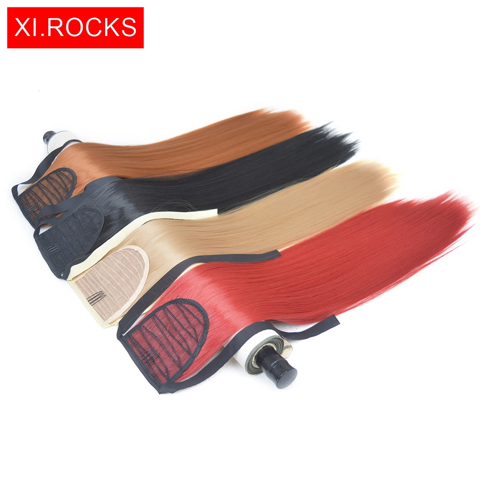 Wmz9055, 1 шт., Xi Rocks, синтетические парики, зажим, конский хвост, прямые волосы, конский хвост, удлинение, длинные волосы для женщин, натуральные накладные волосы