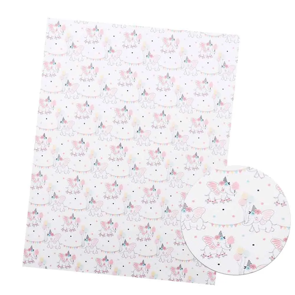 04 Xugar 22*30 см мультфильм животных печатных искусственная Синтетическая кожа лоскутное для волос лук сумки чехол телефона DIY проекты материалы - Цвет: 04