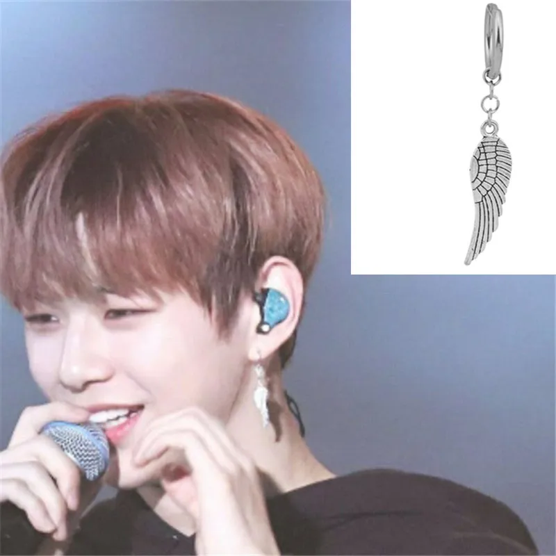 KPOP DNA корейские модные ювелирные изделия Bangtan Boys альбом JIMIN angel Wings серьги-гвоздики