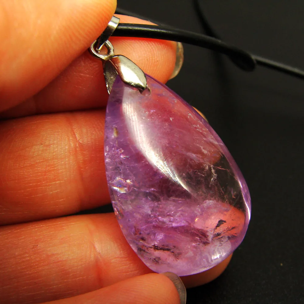 Женское ожерелье из серебра 925 пробы с подвеской в виде аметиста|fine jewelry|necklace crystal