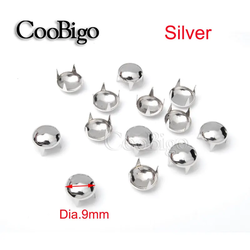 100 шт. 9 мм Круглый купол заклепки с шипами пятна “в стиле панк рок DIY кожаная