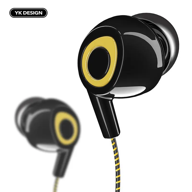 Проводные наушники вкладыши YK Design R7 с микрофоном стерео шум отличными басами для