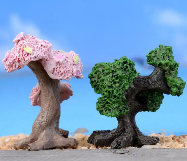 Zakka украшения 2 шт./компл. 7 см деревья миниатюры Craft Micro коттедж Пейзаж DIY смолы