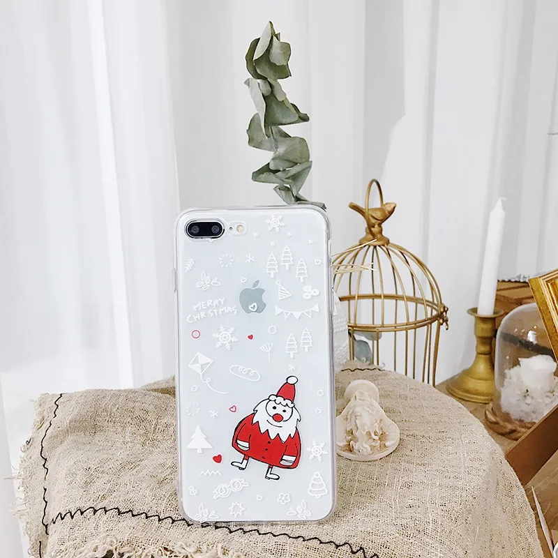 Рождественский снеговик Прозрачный чехол для iphone 7 6s 8 6 Plus X 10 XR мягкий милый XS Max