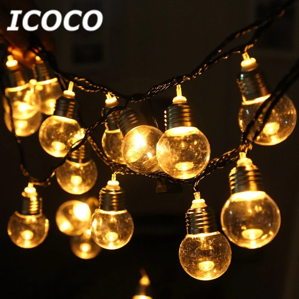 ICOCO 6 м 20 светодиодная гирлянда пластиковая лампа для внутреннего декора