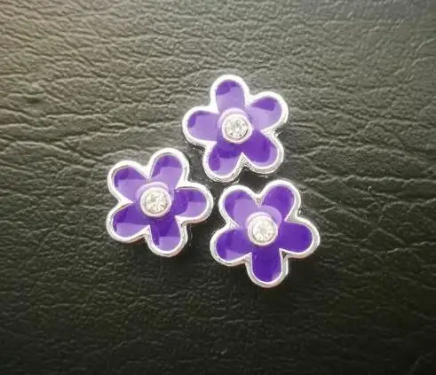 

100pcs/lot 8mm Mix Colors Flower Slide Charm , Fit For 8mm DIY leather wristband bracelet necklace