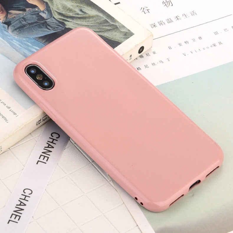 Fashion Glitter Smooth Candy Color Case for iPhone XR XS Max X Soft Silicone Cover 6 6S 7 8 Plus Bling Phone Cases |