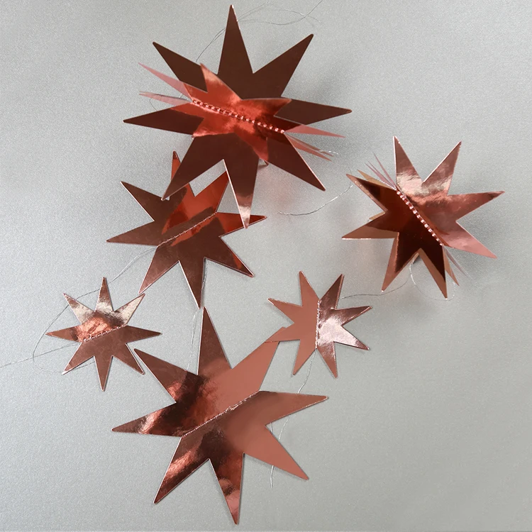 20 шт. золото серебро звезда висячие украшения Блеск 3D Звезда баннер с гирляндами на день рождения свадьба праздник в честь рождения ребенка, Рождество Детская комната