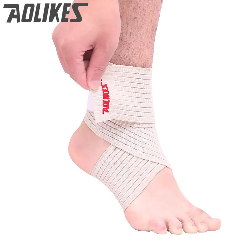 AOLIEK Sports Safety Elastic Brace Ankle Support Pad Protection Bandage Guard Gym Foot Wrap Brand weights Lift | Спорт и развлечения