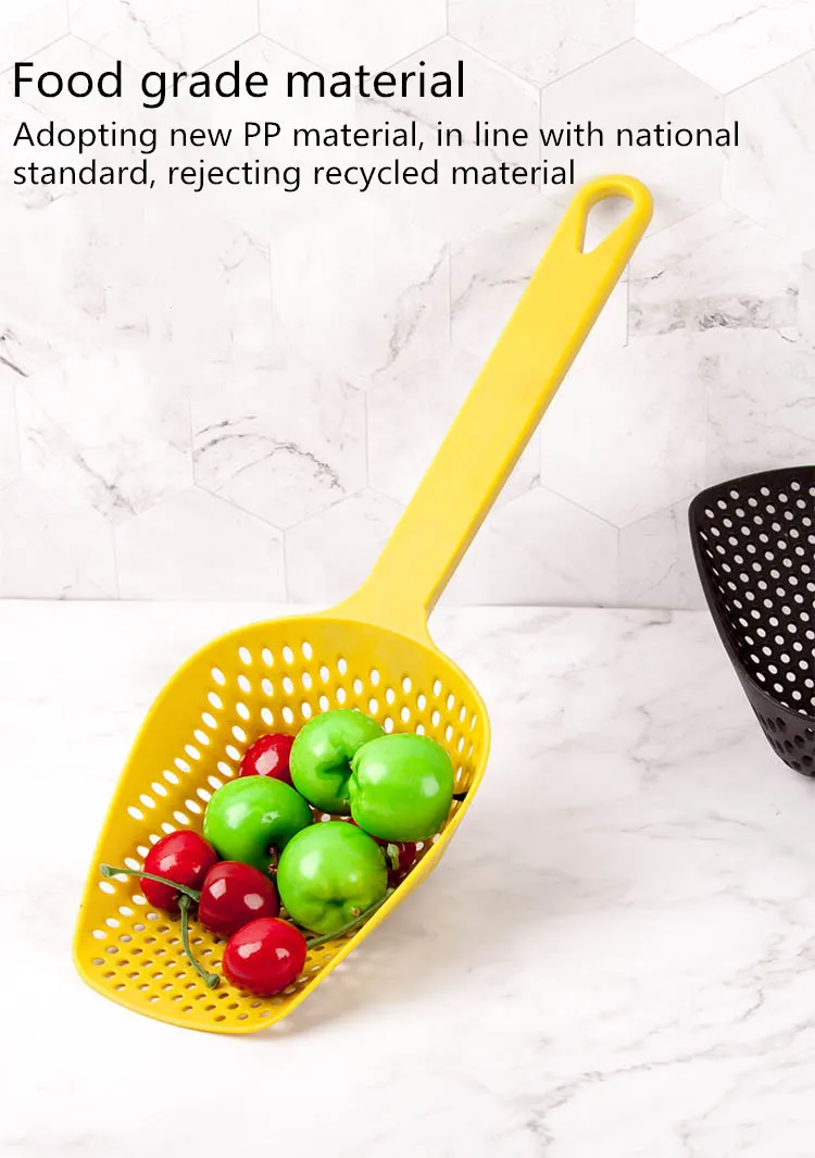 

1pc No-stick Plastic Drain Shovel Strainers Water Leaking Sieve Ice Shovel Fishing Fence Colanders Kitchen Gadget Cooking Tool