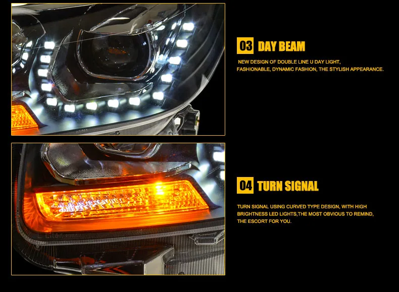 Ownsun U Sharp Tear Eyes DRL Bi-xenon проектор линзы фары для Renault Koleos 2012