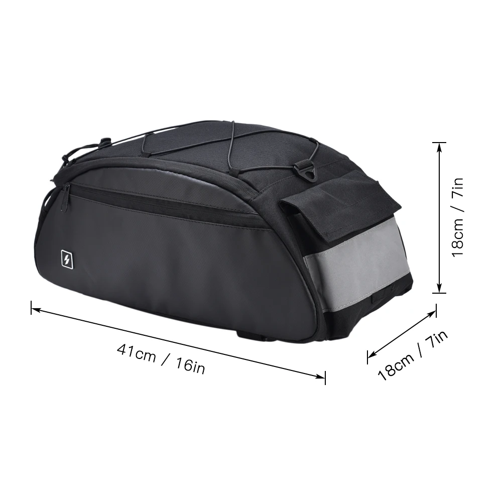 

lixada 10L Bike Rack Bag Waterproof Cycling Bike Rear Seat Cargo Bag Bike Trunk Pack Shoulder Carry Bag with Taillight